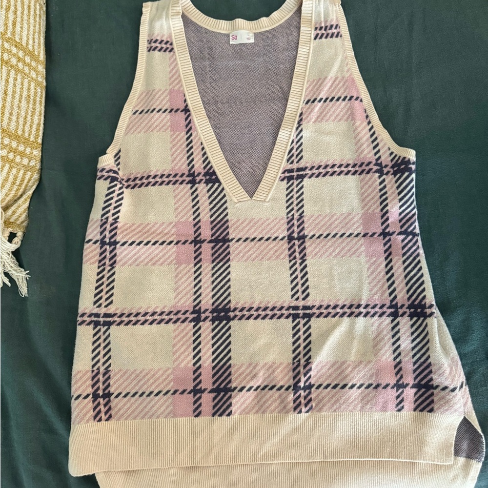 Plaid sweater vest